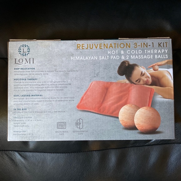 Lomi Hot + Cold Therapy Himalayan Salt Pad + Massage Balls 3-in-1 NEW! - Picture 6 of 9
